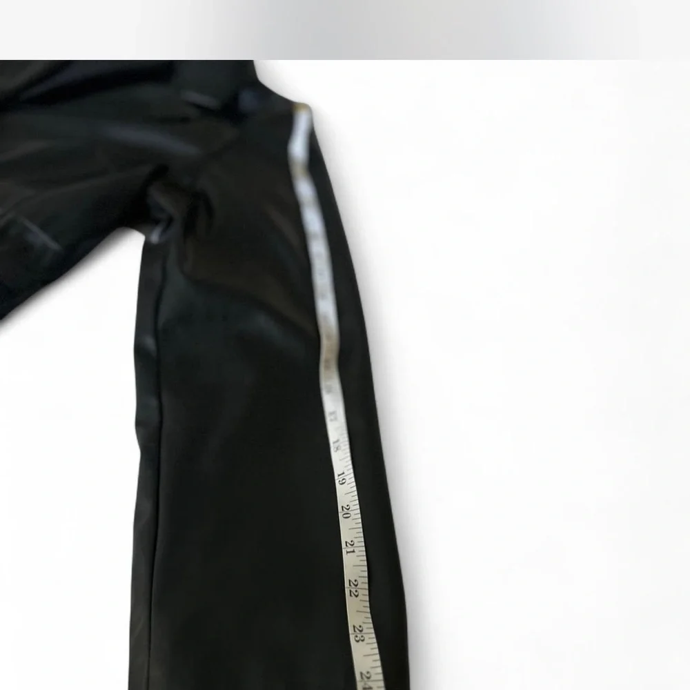 90's Black Faux Leather Long Trench Coat Woman's Large - Picture 7 of 8